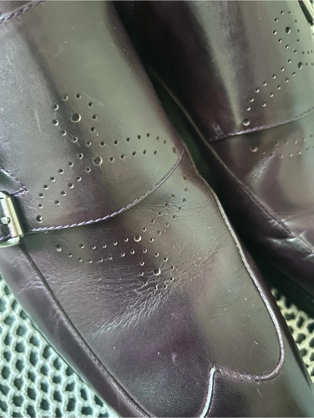 Steven Land Burgundy Double Monk Leather Oxfords. NEW